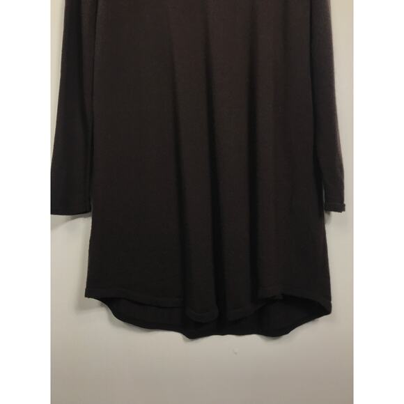 Eileen Fisher Women's M Dark Brown Wool Long Tunic Sweater Comfy Fall Winter - Picture 5 of 12